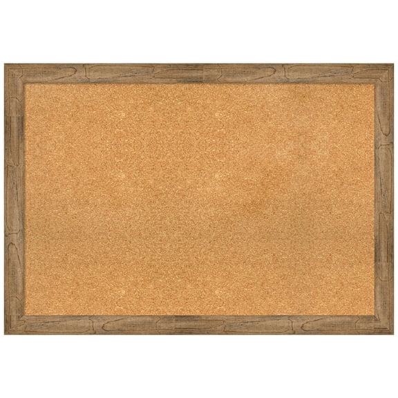 Amanti Art Natural Cork Board Wood Framed Owl Brown Narrow Bulletin Board 40 in. x 28 in.