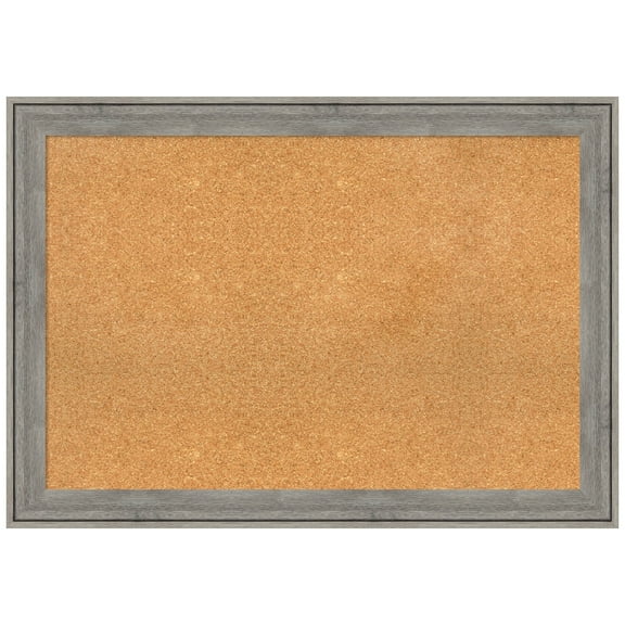 Amanti Art Natural Cork Board Wood Framed Regis Barnwood Grey Bulletin Board 41 in. x 29 in.