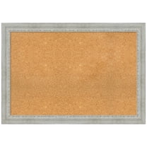 Amanti Art Natural Cork Board Wood Framed Rustic White Wash Bulletin Board 40 in. x 28 in.