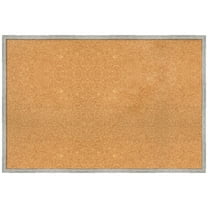 Amanti Art Natural Cork Board Wood Framed Shiplap White Narrow Bulletin Board 37 in. x 25 in.