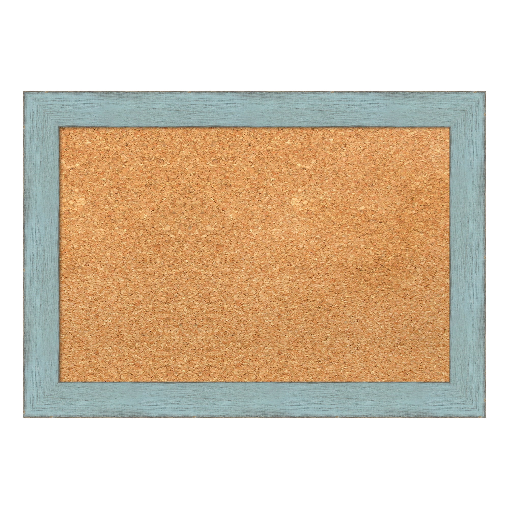 Sky Blue Rustic Wood Framed Corkboard, 20 x 14 Inch