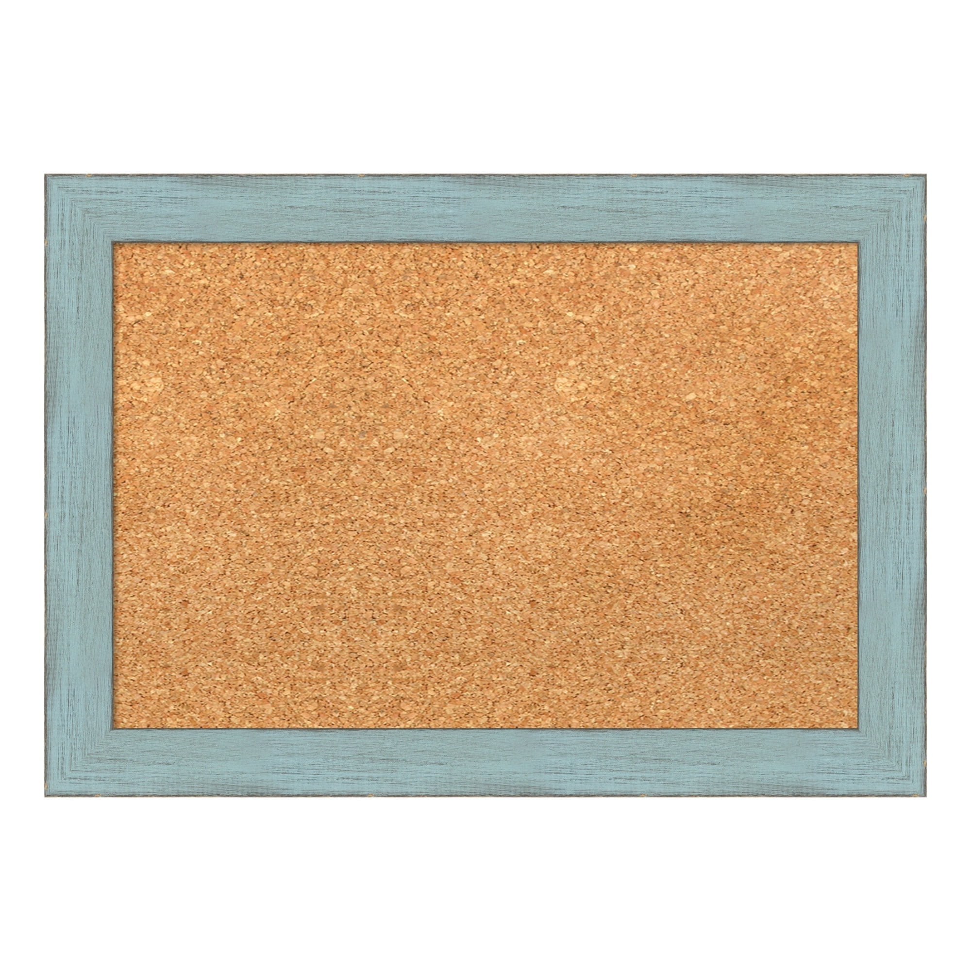 Sky Blue Rustic Wood Framed Corkboard, 20 x 14 Inch