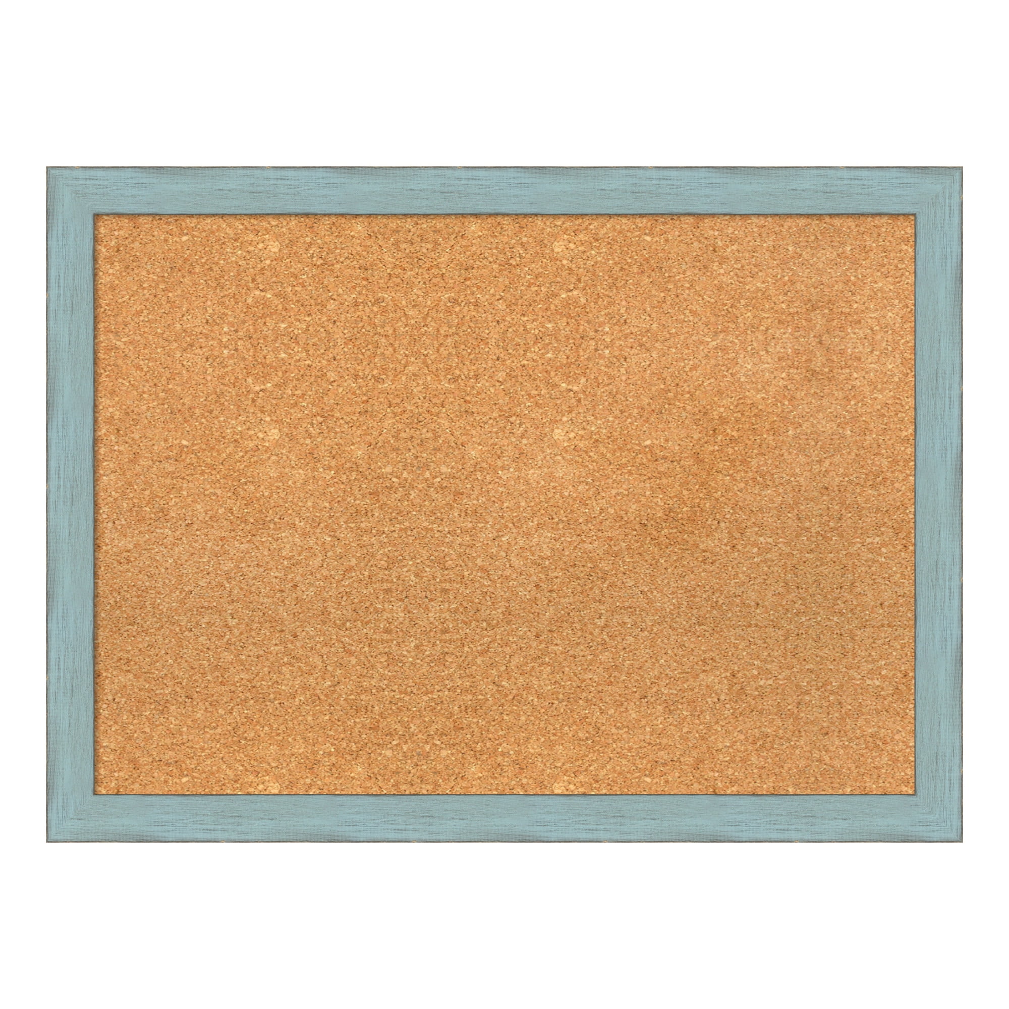 Sky Blue Rustic Wood Framed Cork Bulletin Board, 30" x 22"