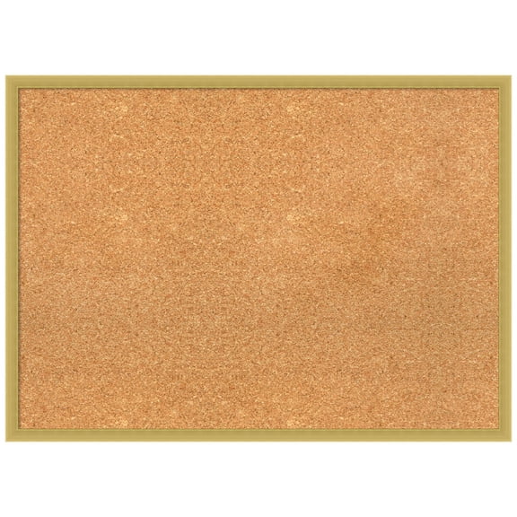 Amanti Art Natural Cork Board Wood Framed Svelte Polished Gold Bulletin Board 29 in. x 21 in.
