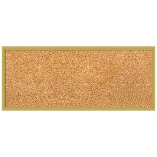Amanti Art Natural Cork Board Wood Framed Svelte Polished Gold Bulletin Board 31 in. x 13 in.