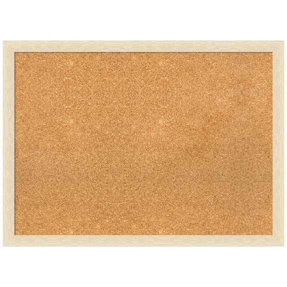 Amanti Art Natural Cork Board Wood Framed Woodgrain Stripe Blonde Bulletin Board 30 in. x 22 in.