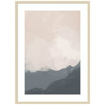 Amanti Art Neutral Mountain Line Wood Framed Wall Art Print