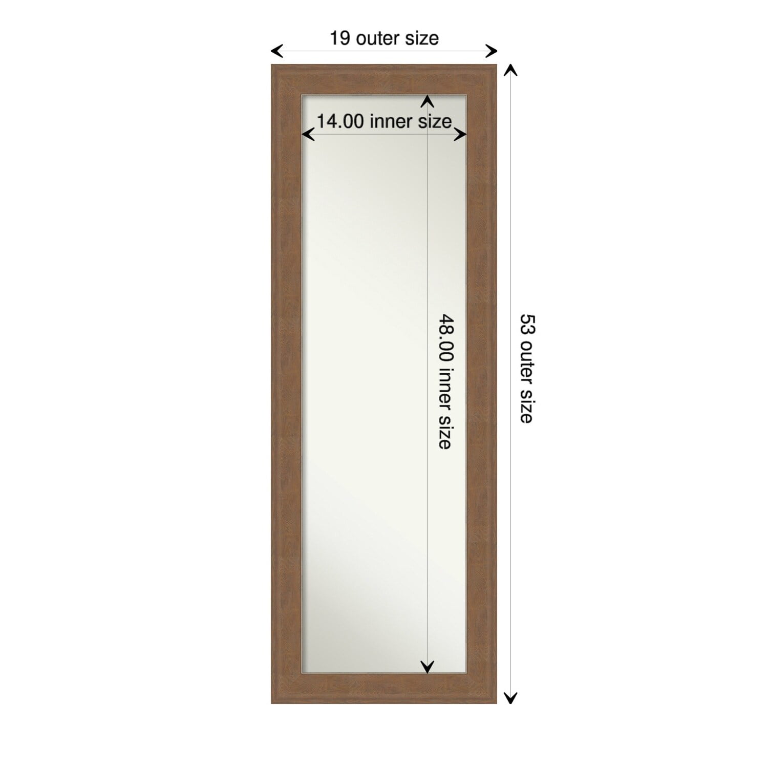 Amanti Art NonBeveled Full Length On The Door Mirror Alta Frame