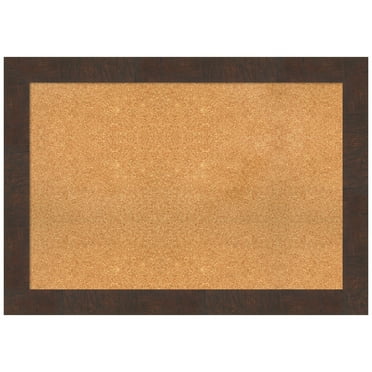 Amanti Art Natural Cork Board Framed Wildwood Brown Bulletin Board 41 in. x 29 in.