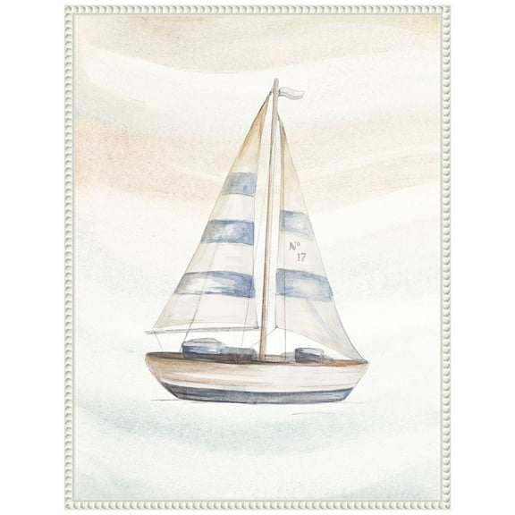 Amanti Art Ocean Oasis Little Sail I Framed Canvas Wall Art Print