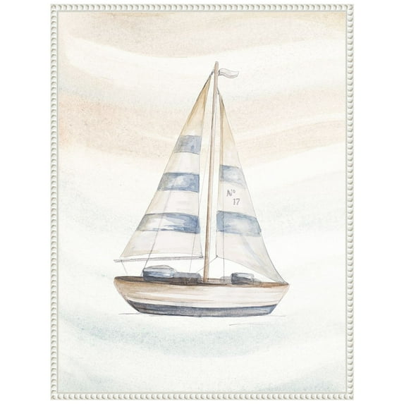 Amanti Art Ocean Oasis Little Sail I Framed Canvas Wall Art Print
