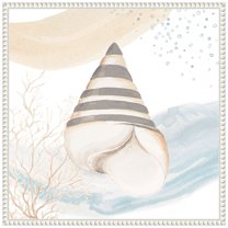 Amanti Art Ocean Oasis Wave Tropical Shell II Framed Canvas Wall Art Print