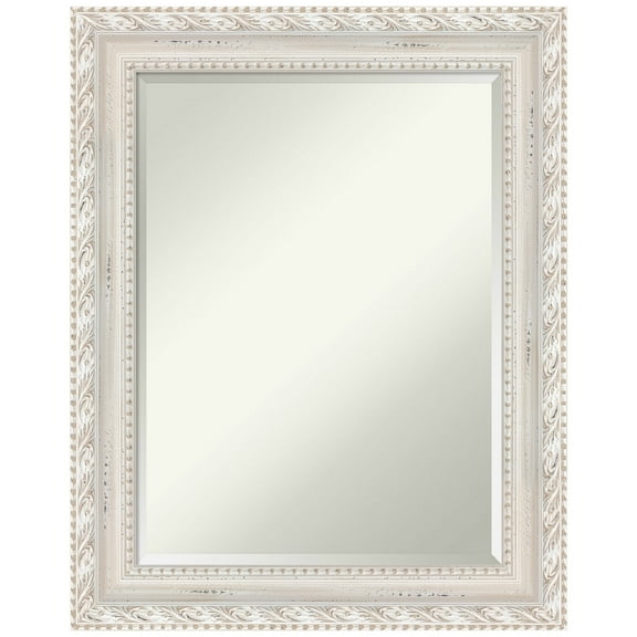 Amanti Art Opera Off White Beveled Wood Wall Mirror 29.5 x 23.5 in.