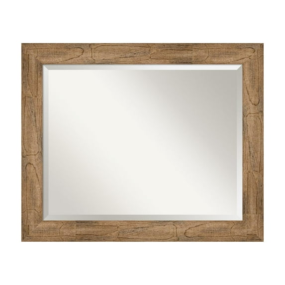 Amanti Art Owl Brown Beveled Wood Wall Mirror 27.5 x 33.5 in.