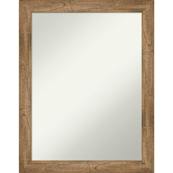 Amanti Art Owl Brown Wood Framed Non-Beveled Bathroom Vanity Wall Mirror - 21.5 x 27.5 in