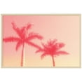 Amanti Art Palm Trees in Pink Wood Framed Wall Art Print