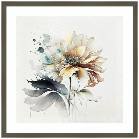 Amanti Art Pastel Flower Wood Framed Wall Art Print