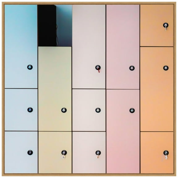 Amanti Art Pastel Lockers Framed Canvas Wall Art Print