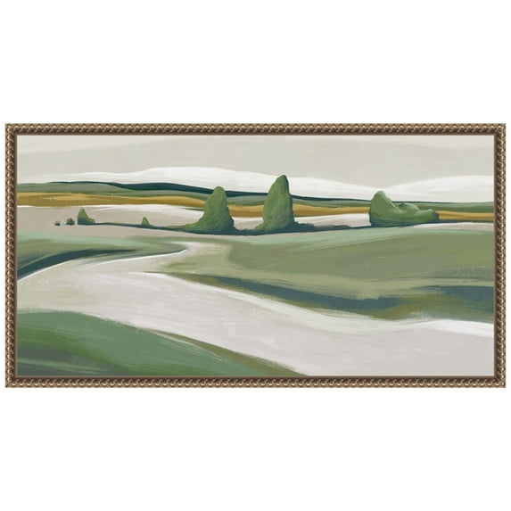 Amanti Art Peaceful Green Landscape Framed Canvas Wall Art Print