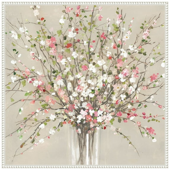 Amanti Art Peach Blossom Bouquet Framed Canvas Wall Art Print