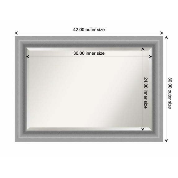 Amanti Art Peak Polished Silver Framed Wall Mirror - 22 x 26 in