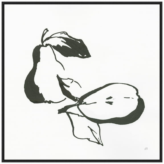 Amanti Art Pears BW Framed Canvas Wall Art Print