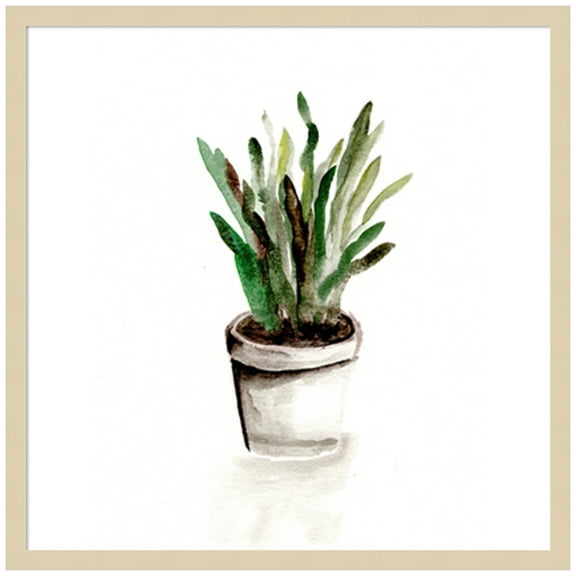 Amanti Art Potted Botanicals III Wood Framed Wall Art Print