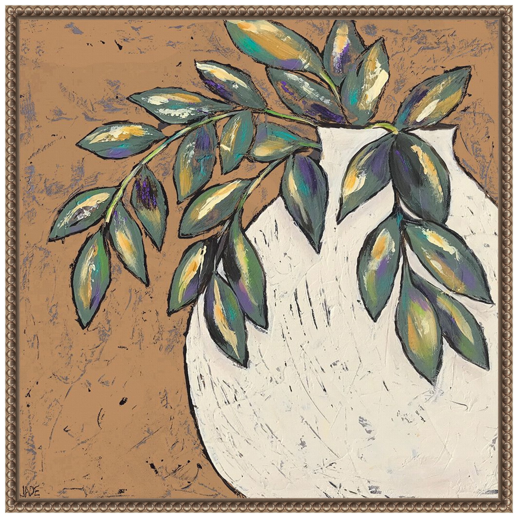 Primitive II Abstract Multicolor Canvas Wall Art with Bronze Frame