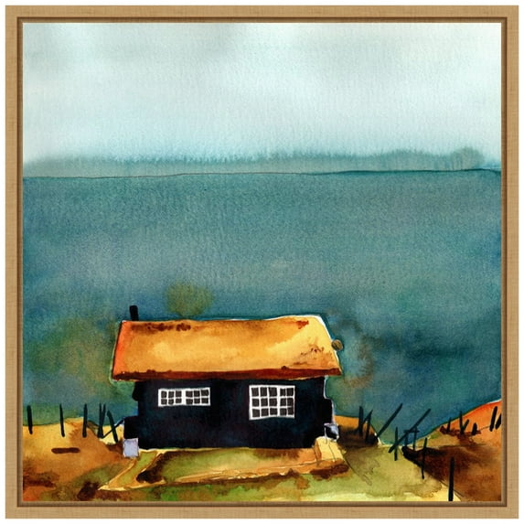 Amanti Art Rad Little Cabin II Framed Canvas Wall Art Print