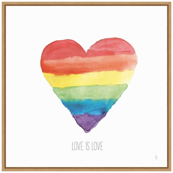 Amanti Art Rainbow Pride II Love Framed Canvas Wall Art Print