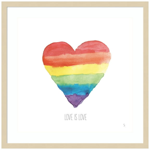 Amanti Art Rainbow Pride II Love Wood Framed Wall Art Print