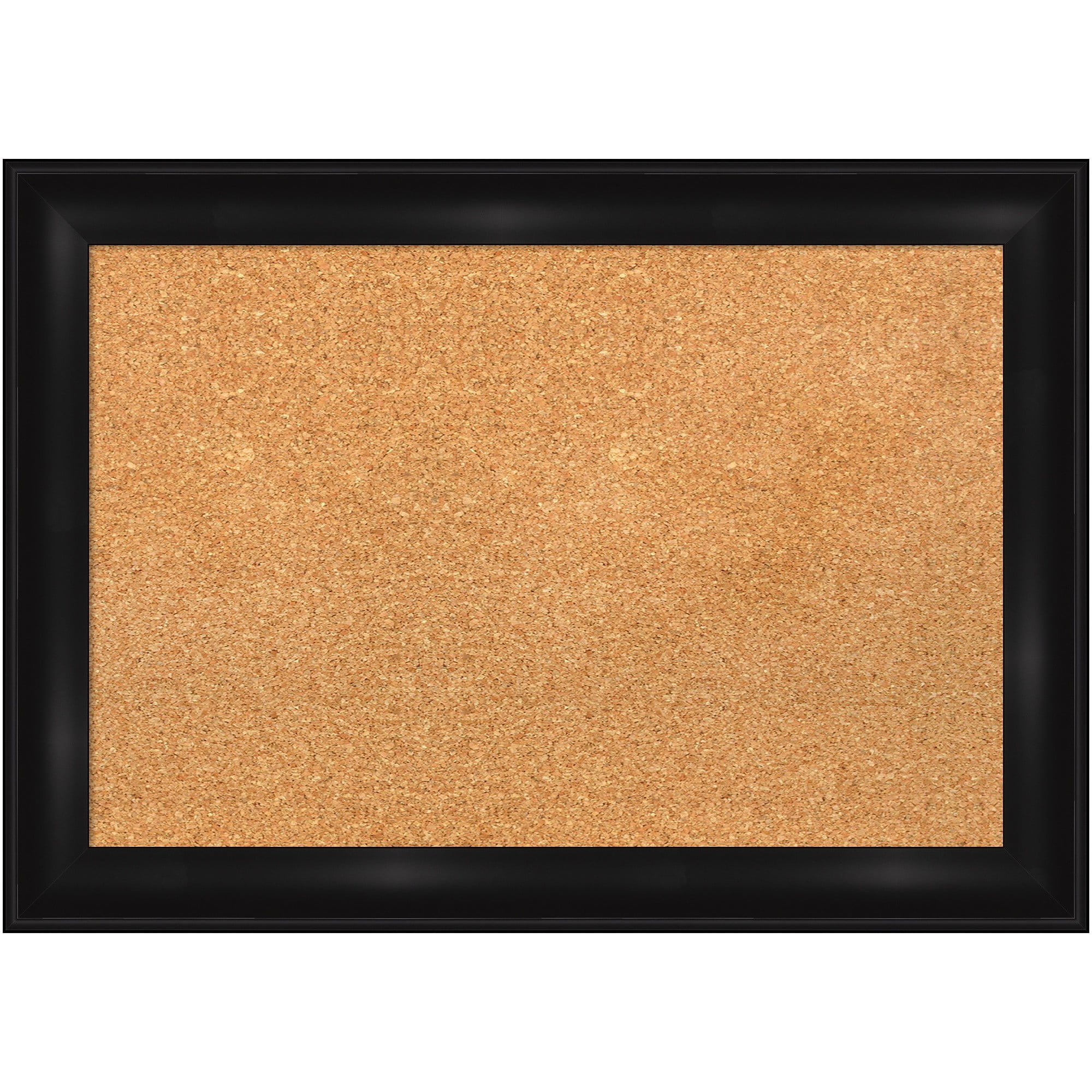 Grand Black Narrow Framed Natural Cork Bulletin Board 28x20
