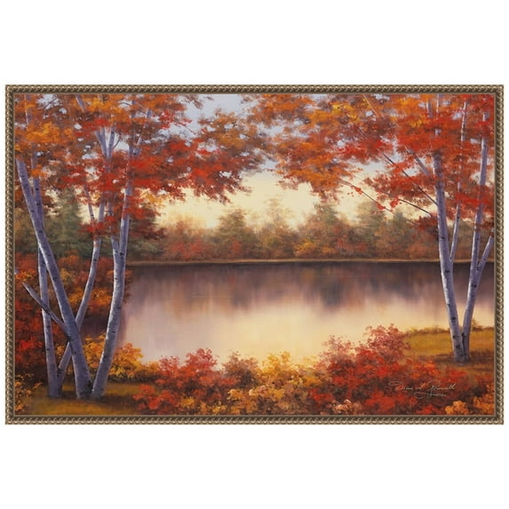 Amanti Art Red and Gold Framed Canvas Wall Art Print