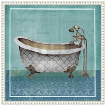 Amanti Art Regal Blue Tub I Framed Canvas Wall Art Print