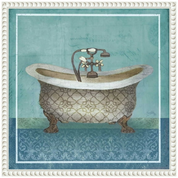 Amanti Art Regal Blue Tub II Framed Canvas Wall Art Print