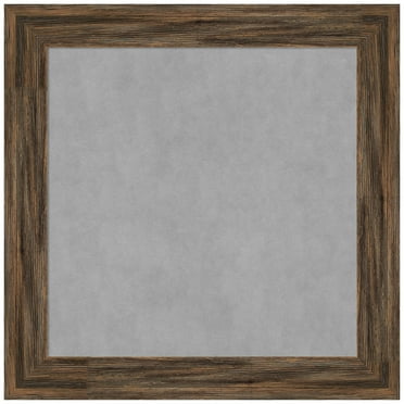 Amanti Art Regis Barnwood Mocha Narrow Framed Magnetic Board 15 x 15 in.