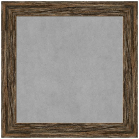 Amanti Art Regis Barnwood Mocha Narrow Framed Magnetic Board 15 x 15 in.