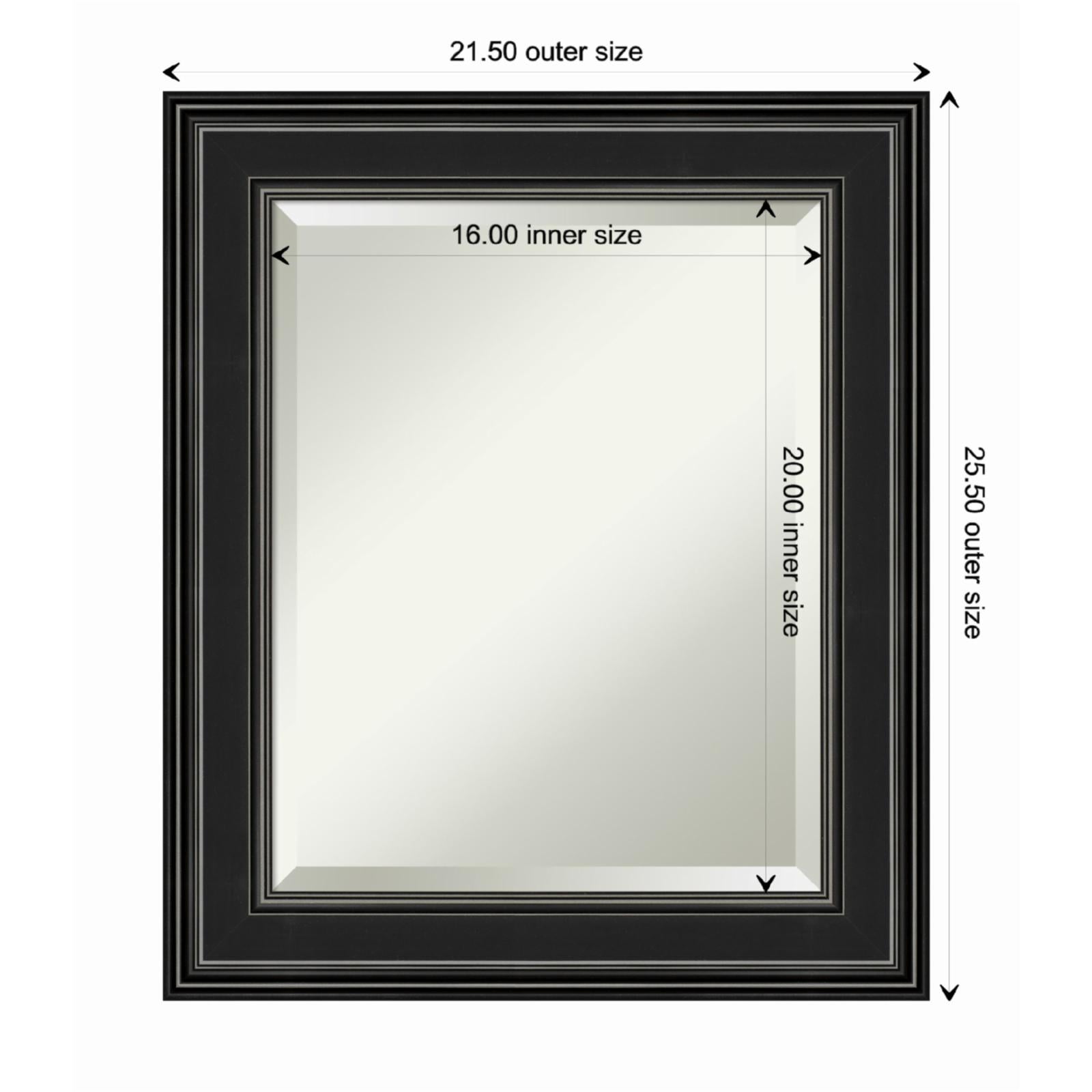 Ridge Black Rectangular Wall Mirror with Polystyrene Frame
