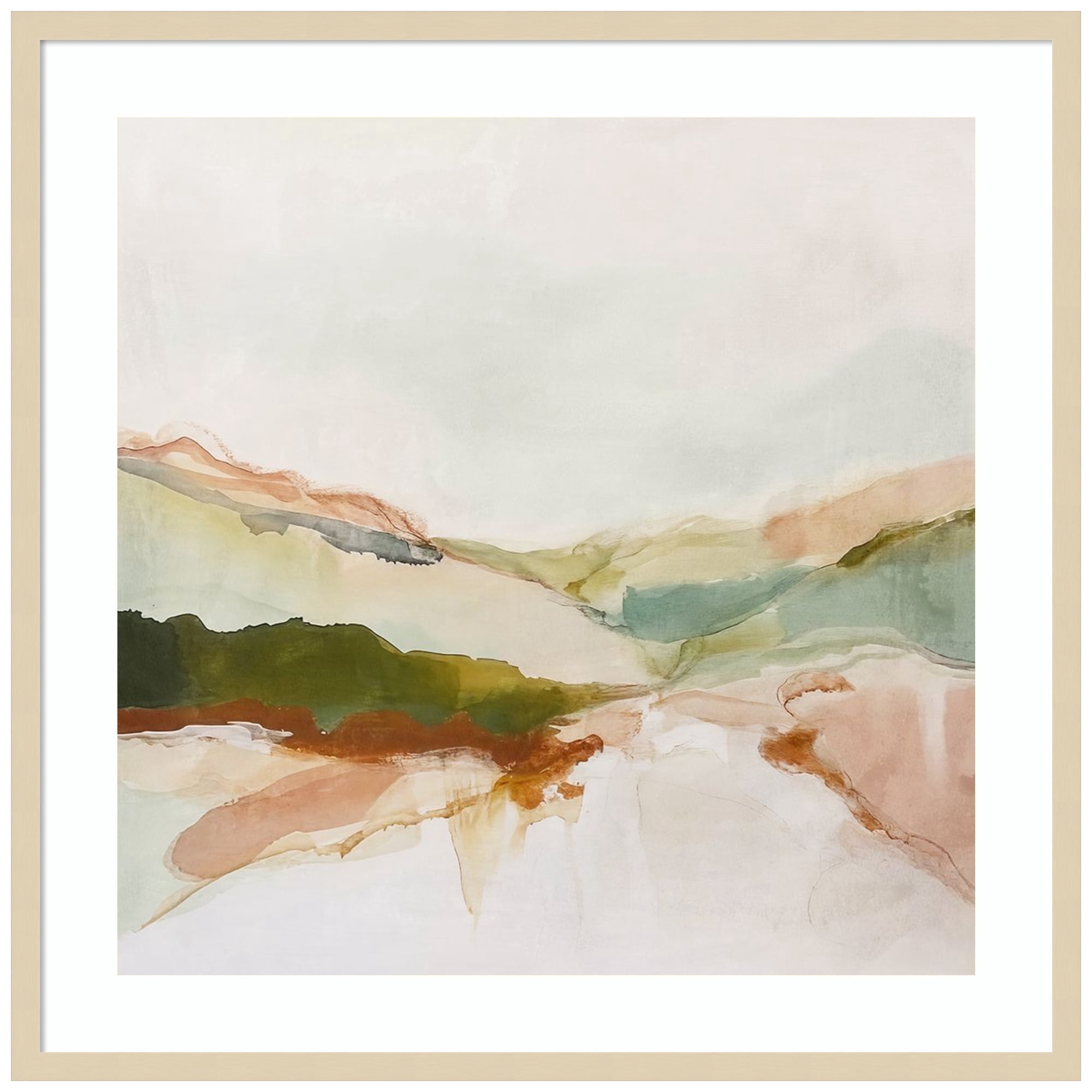 Amanti Art Rifts and Ridges Abstract Landscape II Wood Framed Wall Art ...