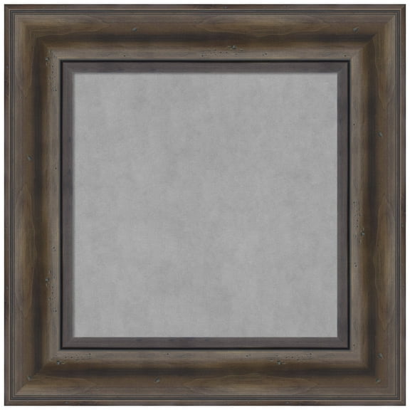 Amanti Art Rustic Pine Brown Framed Magnetic Board 17 x 17 in.