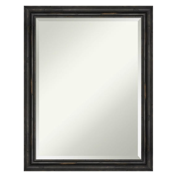 Amanti Art Rustic Pine Rectangular Beveled Bathroom Vanity Mirror