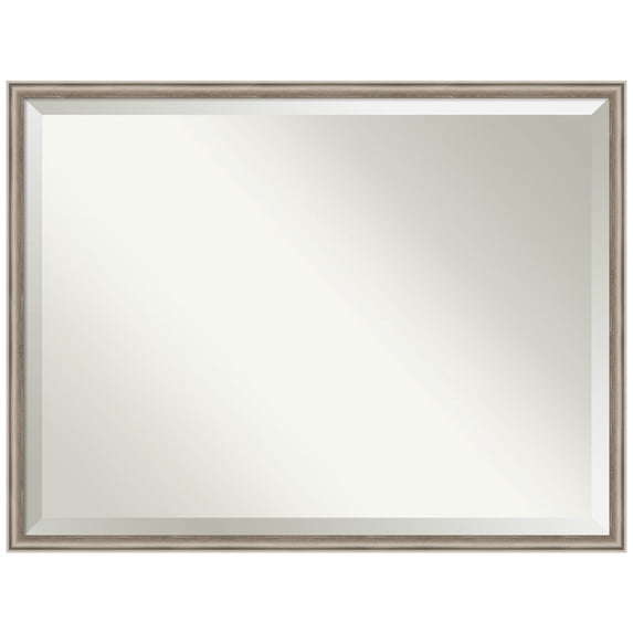 Amanti Art Salon Scoop Pewter Beveled Wood Wall Mirror 32 x 42 in.