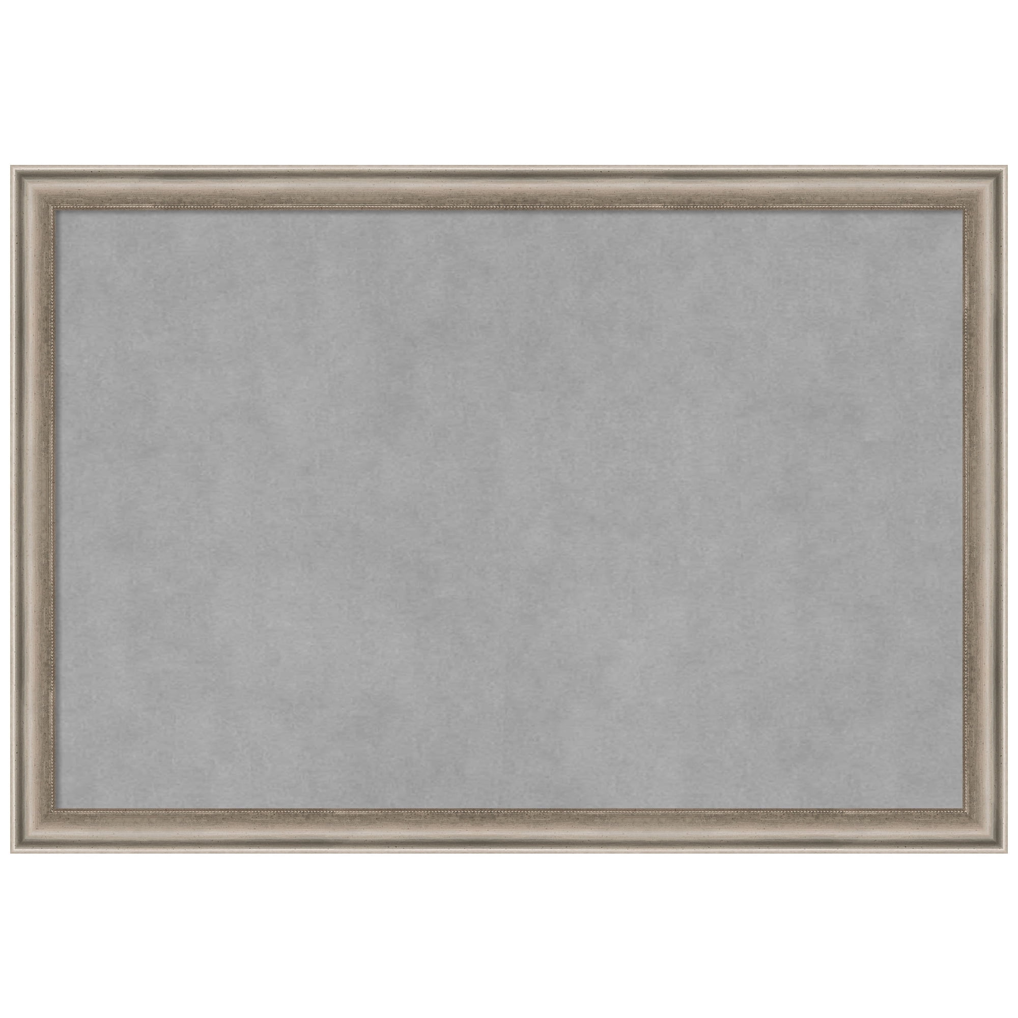 Pewter Framed Grey Magnetic Memo Board with Wood Frame