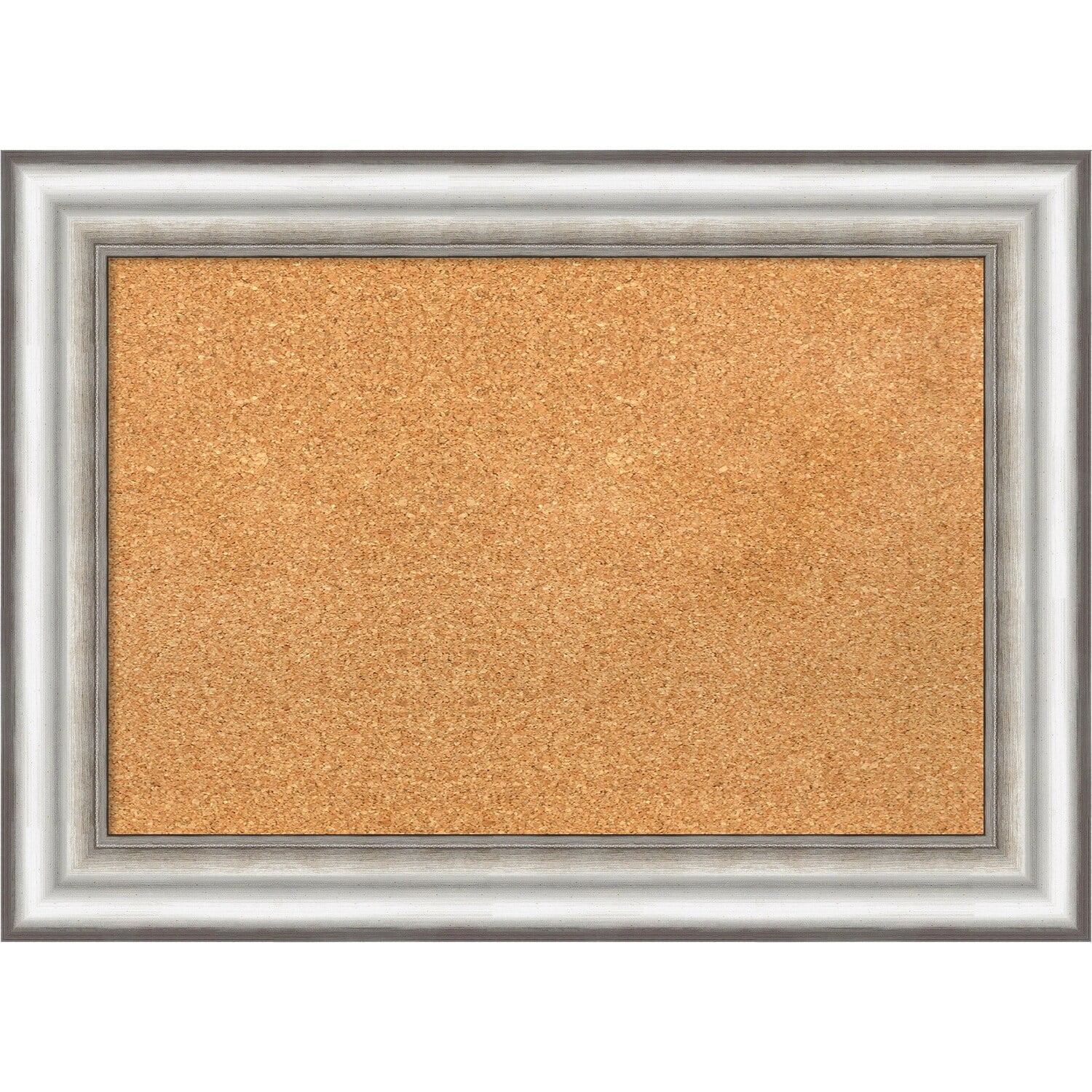 Amanti Art Rustic Plank Framed Cork Bulletin Memo Board 23-Inch x 17-Inch, Gray