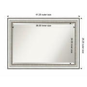 Amanti Art Salon Silver Framed Wall Mirror - 21.25 x 25.25 in