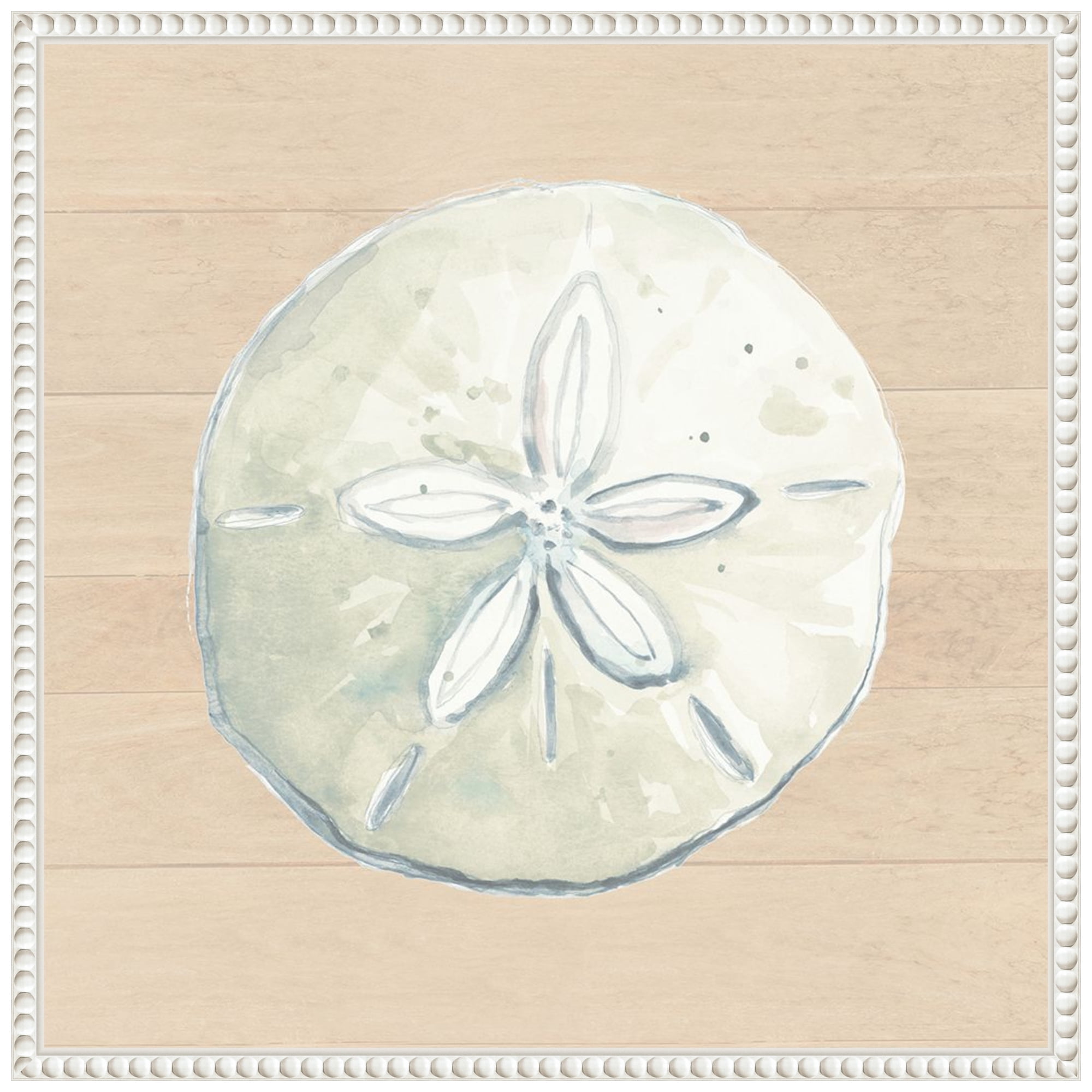 Beaded Frame Sand Dollar Print on Canvas Wall Art