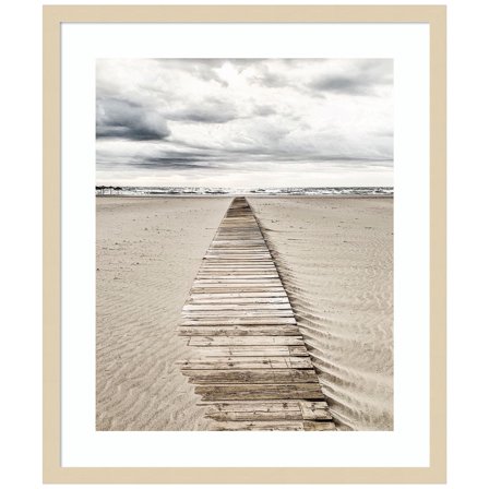 Amanti Art Sandy Beach Boardwalk Wood Framed Wall Art Print