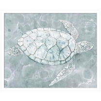 Amanti Art Sea Turtle Wood Framed Wall Art Print