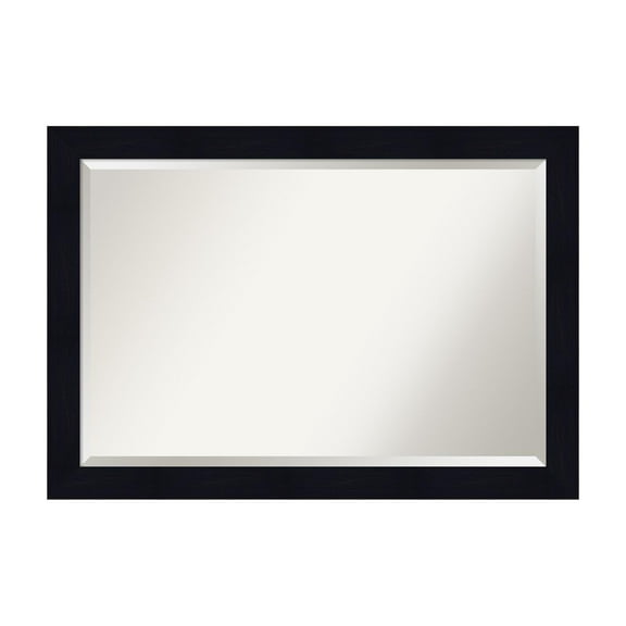 Amanti Art Shiplap Navy Beveled Wood Wall Mirror 34.25 x 44.25 in.