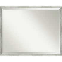 Amanti Art Shiplap White Narrow Beveled Wood Wall Mirror 23 x 29 in.